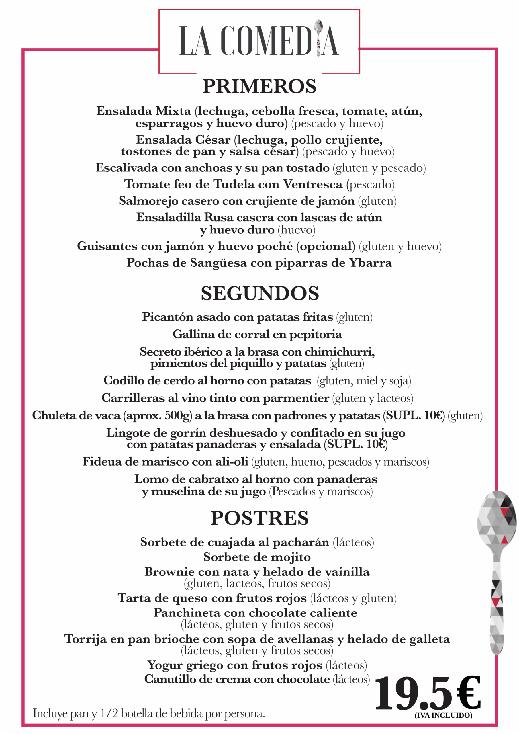 MENU DIARIO LA COMEDIA